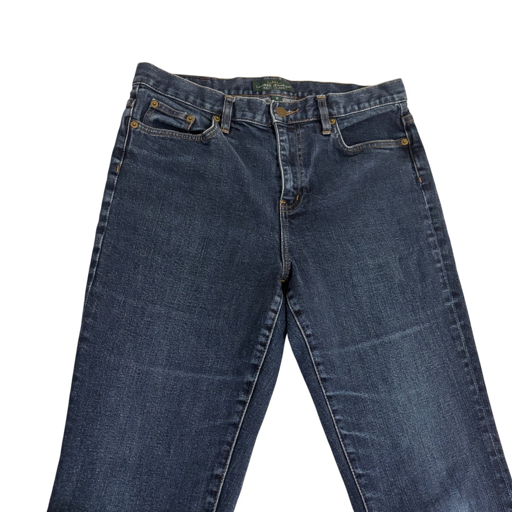 Lauren Jeans Co Ralph Lauren Bootcut Jeans Womens 10 Dark Blue Mid Rise Stretch